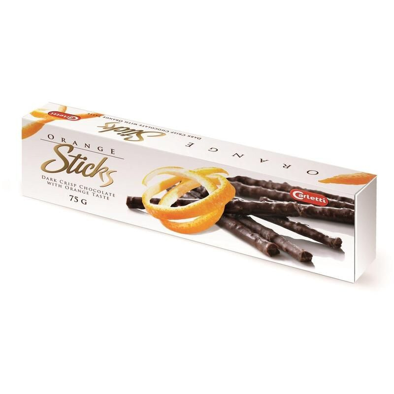 Шоколад Carletti хрустящие палочки с апельсином 75 г #1