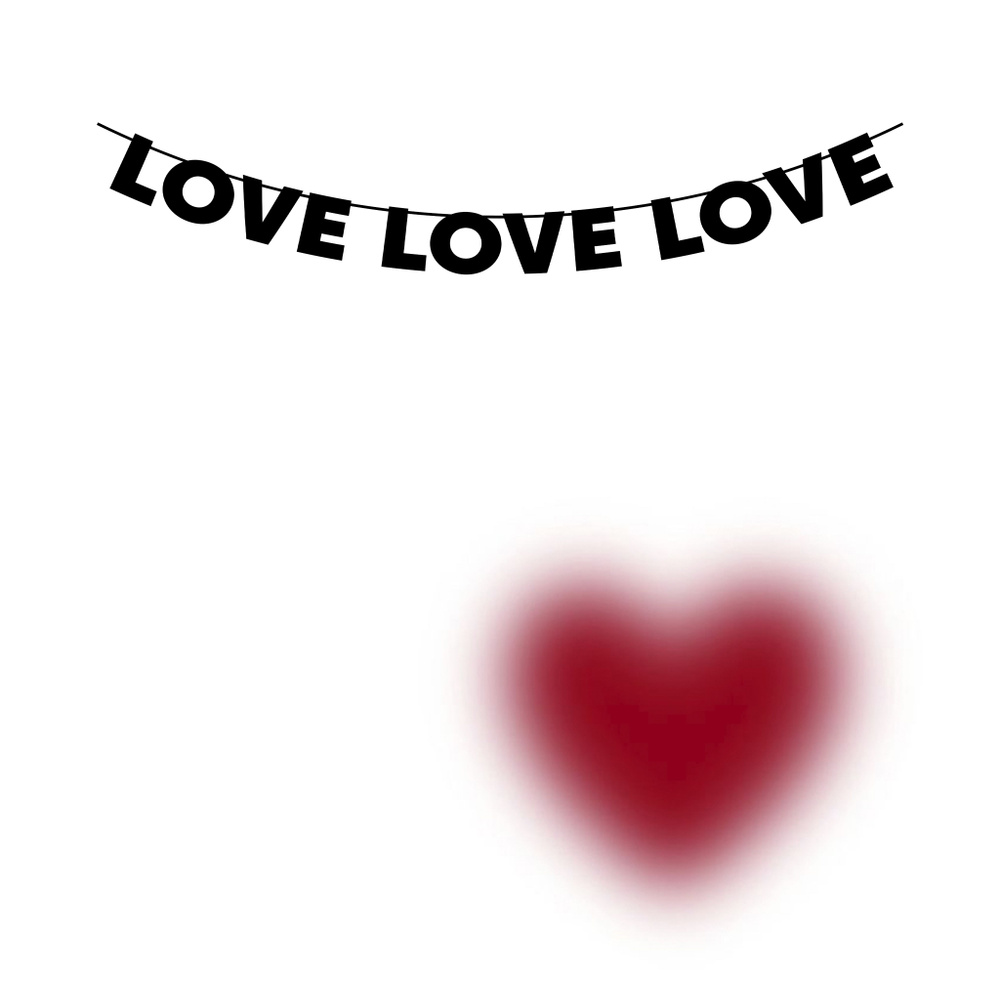 Гирлянда бумажная растяжка из букв черная - LOVE LOVE #1