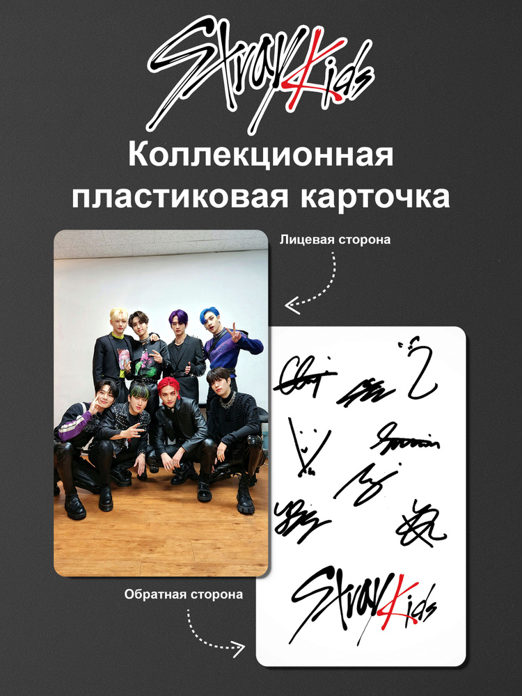 Карточка коллекционная Stray Kids. Кпоп карта Стрей Кидс. Фотокарточка k-pop размер 8.6х5.4  #1