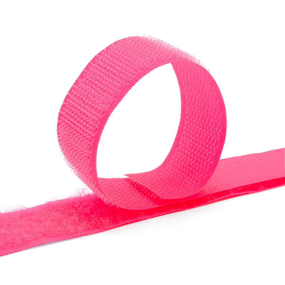 Лента контактная пришивная липучка велкро крючок и петля, 20 мм*25 см, розовый, Hobby&Pro  #1