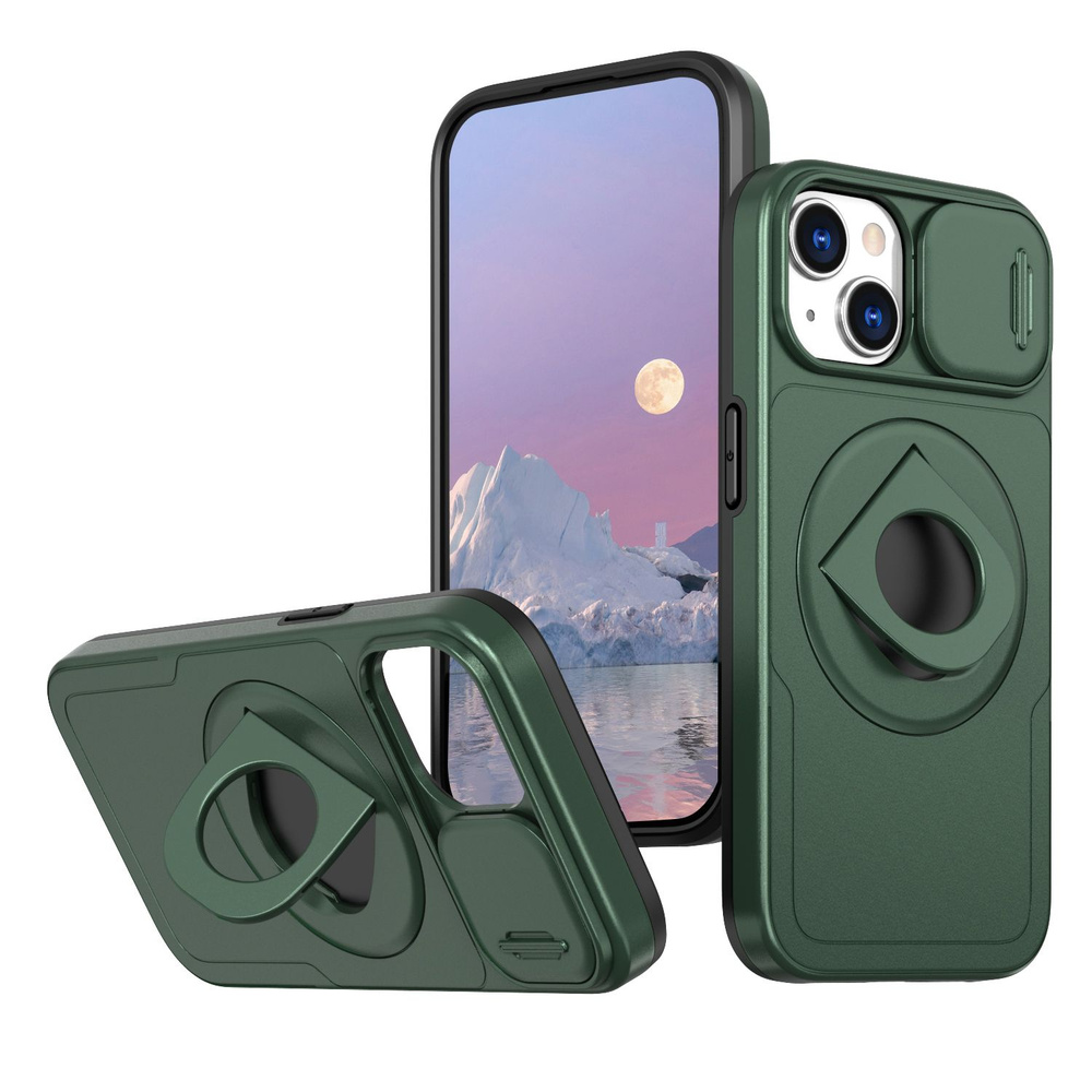 Чехол для iPhone 15, подставка с поворотным кольцом, противоударный ...