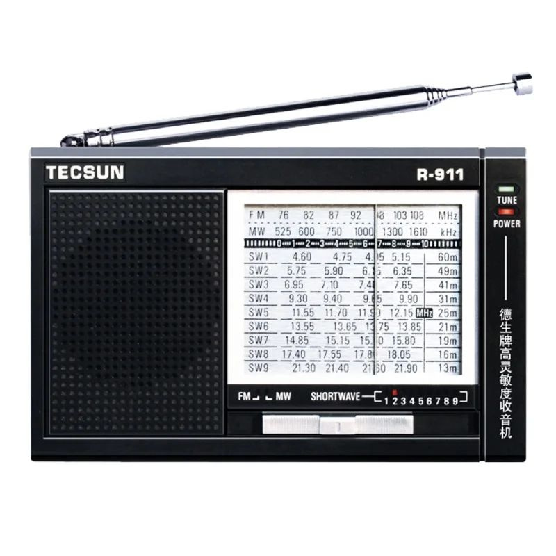 Портативный Всеволновый Мини Радиоприемник Tecsun R-911, Диапазоны FM, MW, SW, Питание от Батареек 2*AA #1