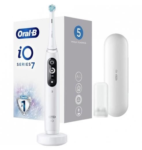 Электрическая зубная щетка ORAL-B IO7 ALABASTER, белый #1