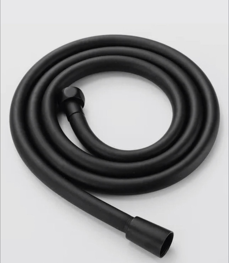 Шланг для душа черный с защитой от намотки, медная гайка, 1/2", длина 1.5 метра  #1