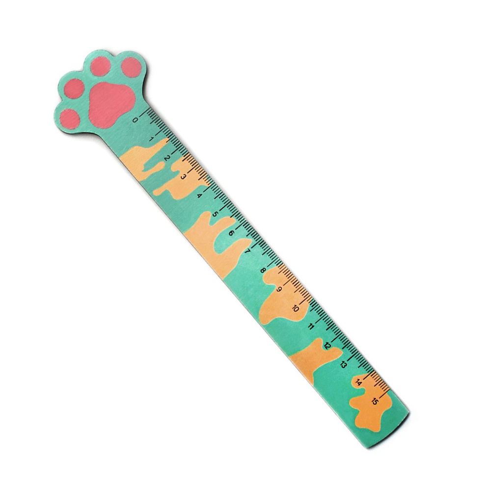 Линейка 15 см деревянная школьная "Котолапки" Мятная - купить с ...