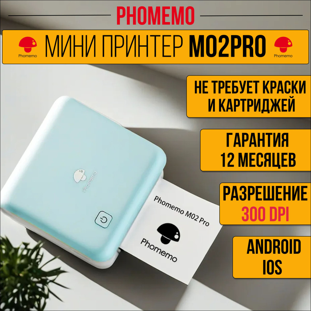 Мини-принтер термо Phomemo M02Pro - купить по низким ценам в  интернет-магазине OZON (906131628)