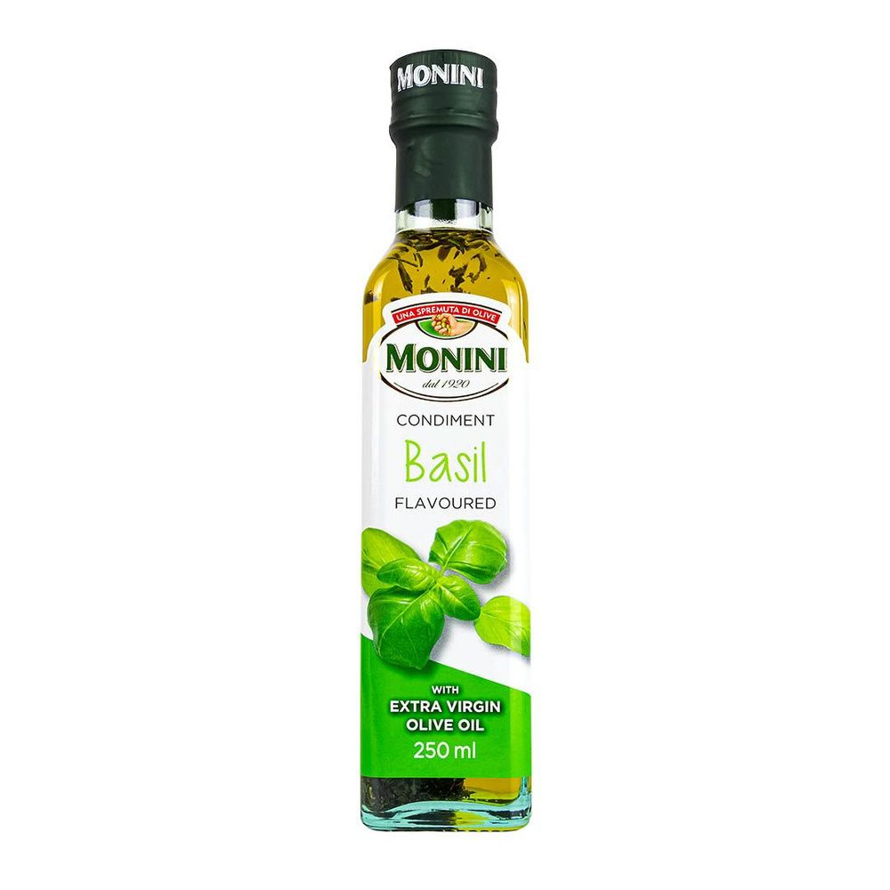 Масло оливковое Monini Extra Virgin Базилик нерафинированное, 250 мл ...
