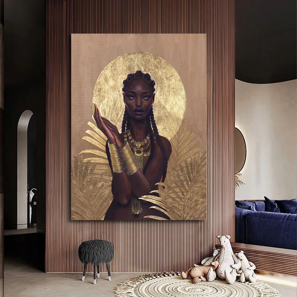 Картина с африканской женщиной, абстракция, 50х70 см. #1