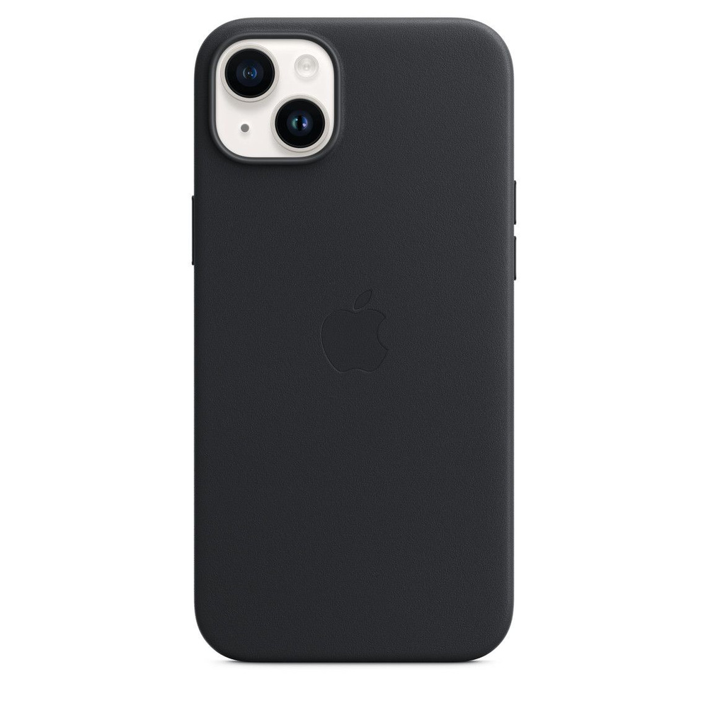 Панель-накладка Apple Leather Case with MagSafe Midnight для 15 Plus (с логотипом)  #1
