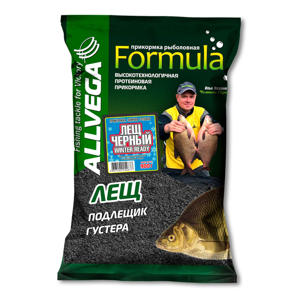 Прикормка для рыбалки зимняя готовая ALLVEGA "Formula Winter Ready" 0,9кг (ЛЕЩ ЧЕРНЫЙ), 1 штука  #1