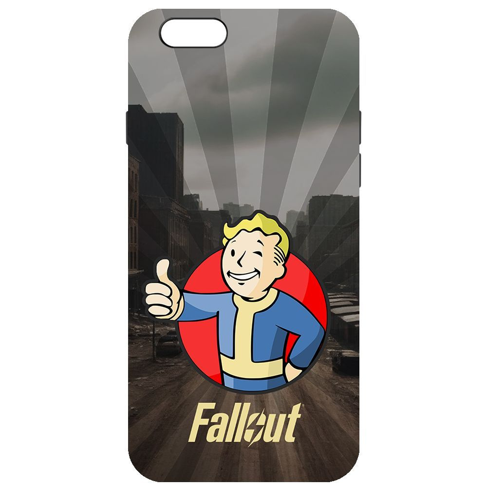 Чехол-накладка Krutoff Soft Case Фоллаут (Fallout) - Волт-бой для Apple iPhone 6/6s черный  #1
