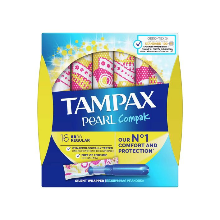 TAMPAX Pearl Compak REGULAR Гигиенические тампоны с аппликатором, 2 ...