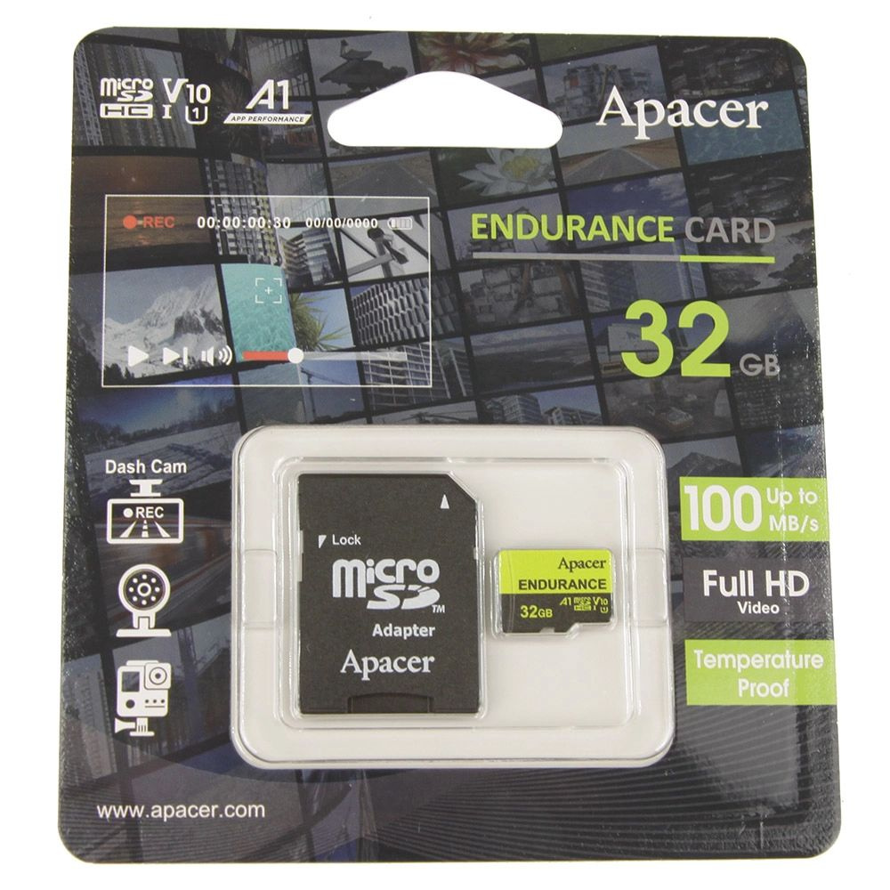 Карта памяти MicroSDHC 32Gb Apacer, Class 10, UHS-I U1, адаптер #1