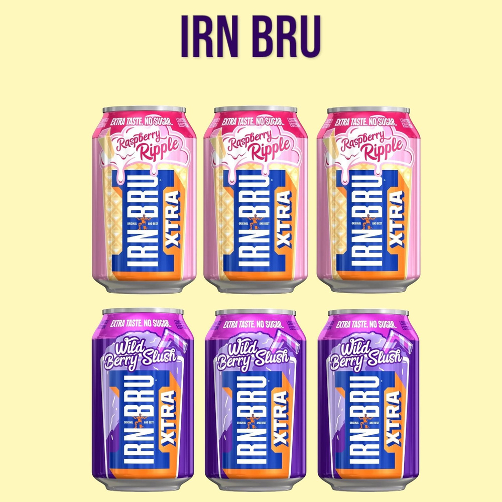 Газированный напиток IRN BRU Raspberry+Wild Berry (Айрон брю Малина ...