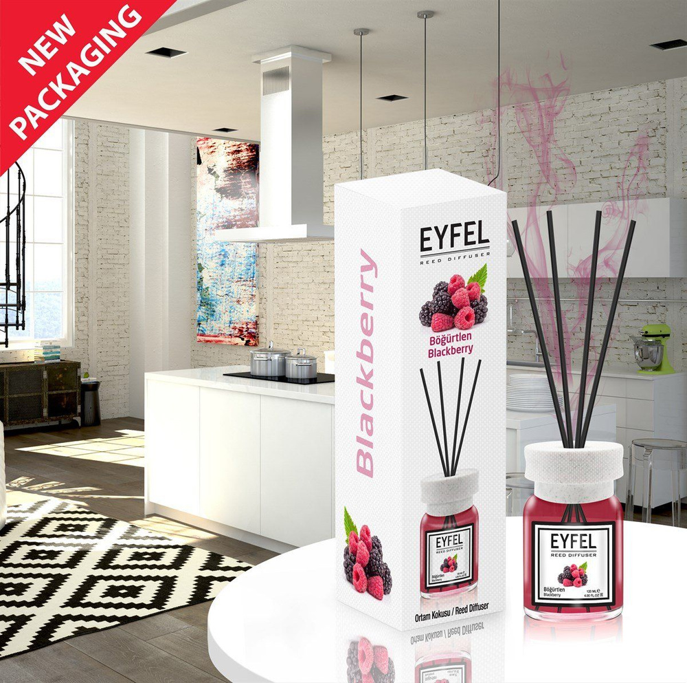 EYFEL PERFUME Диффузор Ежевика, 120 мл, ароматический диффузор для дома с палочками  #1