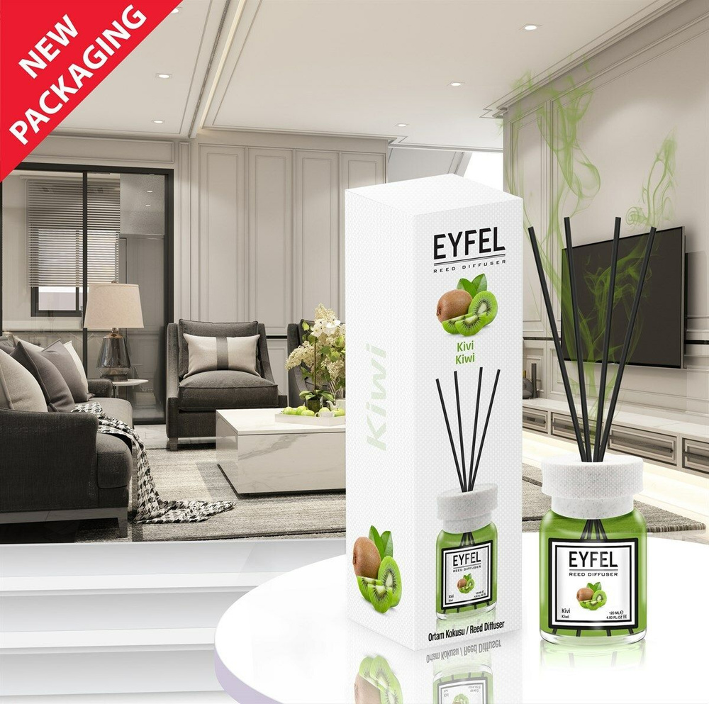 EYFEL PERFUME Диффузор Киви, 120 мл, ароматический диффузор для дома с палочками  #1