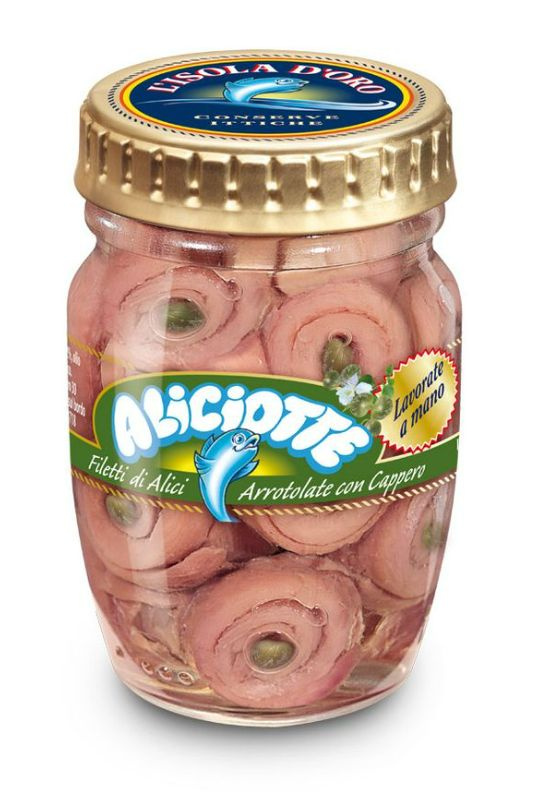 Анчоусы с каперсами 90 г, Aliciotte arrotolate con capperi 90 g Италия #1