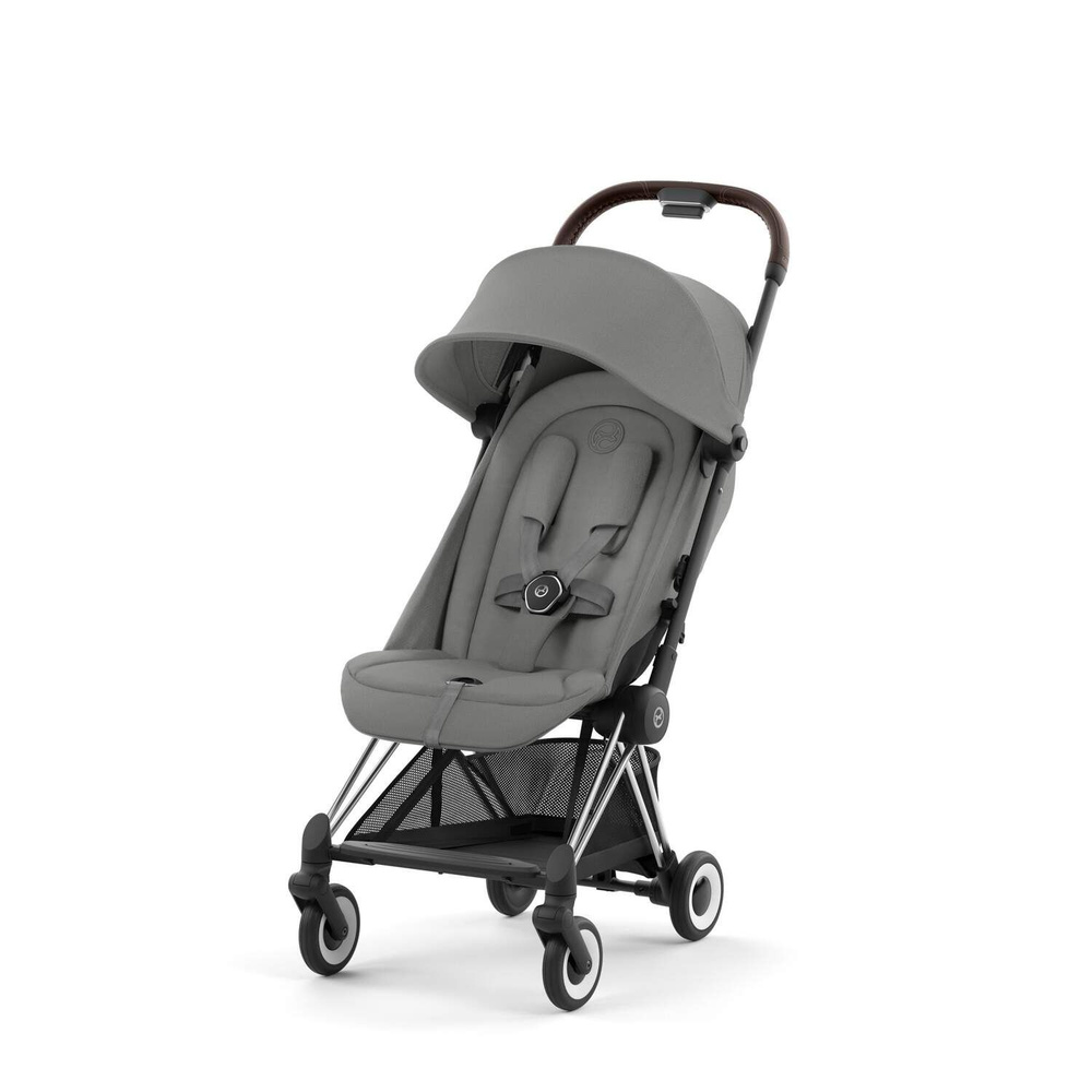 Прогулочная коляска Cybex Coya Mirage Grey на шасси Chrome/Brown идеальна для прогулок, багажа, ручной #1