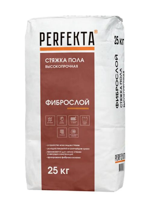 Стяжка пола высокопрочная Perfekta Фиброслой 25 кг #1