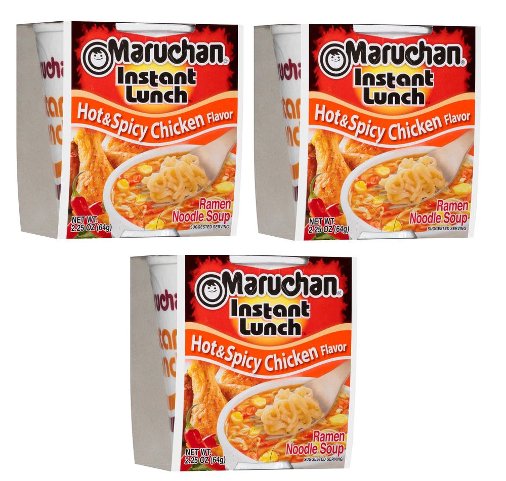 Лапша Maruchan Instant Lunch Hot & Spicy Chicken, 3 шт по 64 г #1