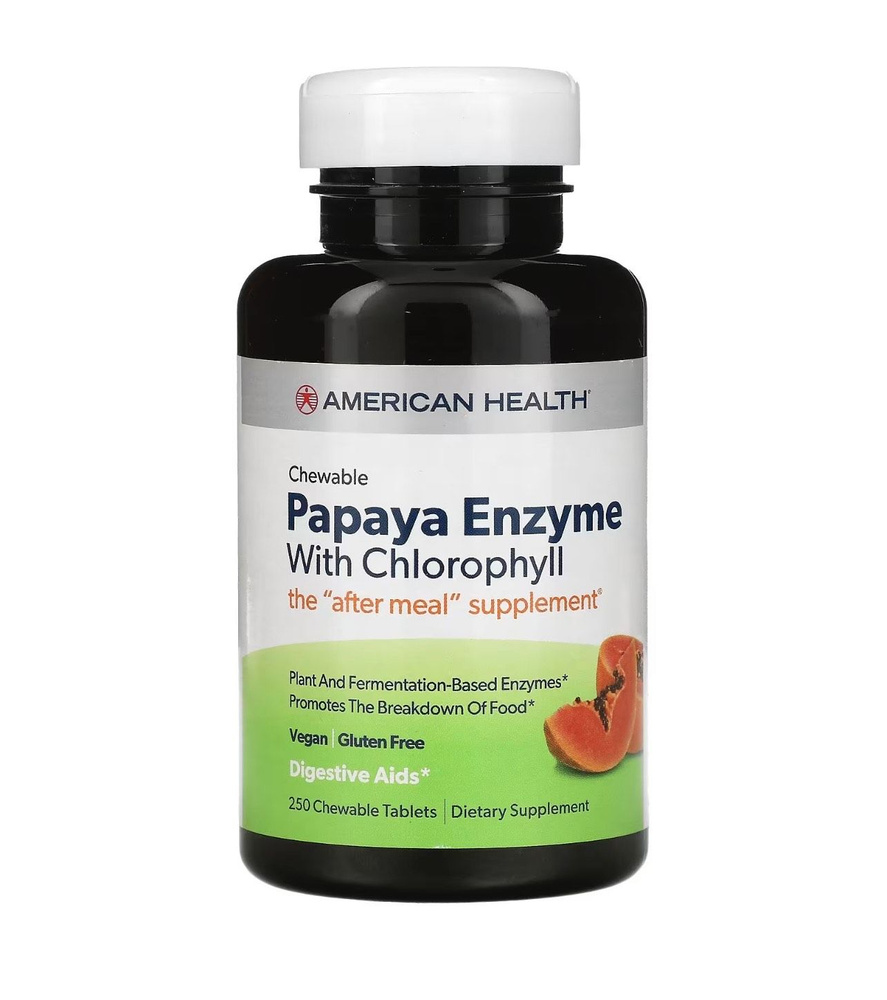 Пищевая добавка American Health Papaya Enzyme with chlorophyll ферменты папайи с хлорофиллом 250 жевательных #1