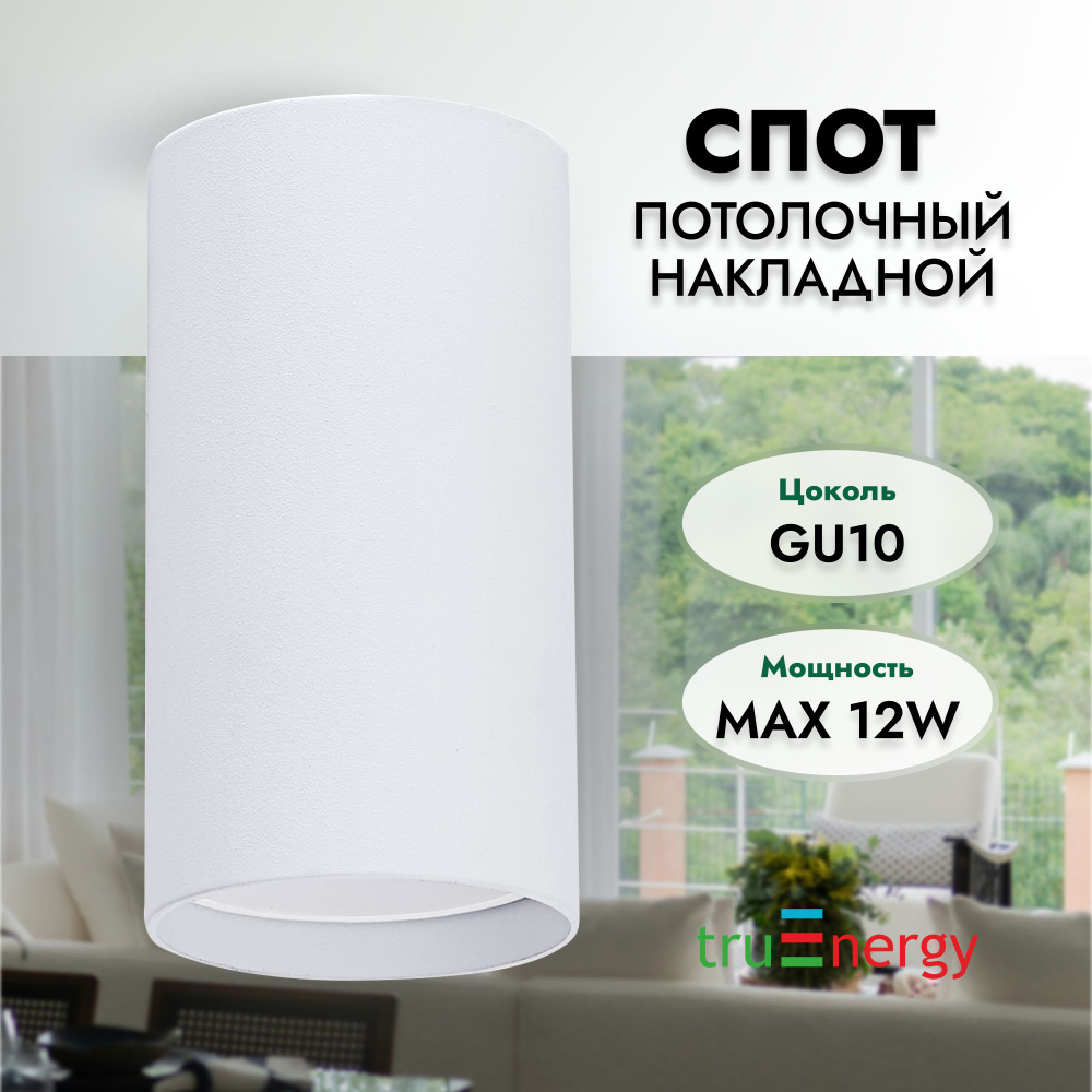 Светильник потолочный круглый / Точечный спот GU10 / Белый truEnergy ...