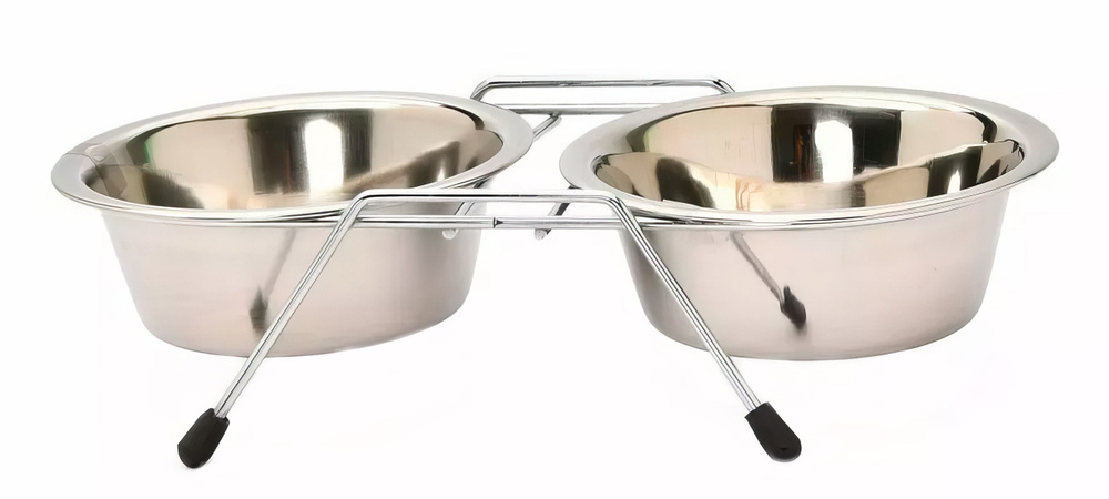 Ankur Подставка под миски Half Moon для кошек и собак, с двумя мисками ...