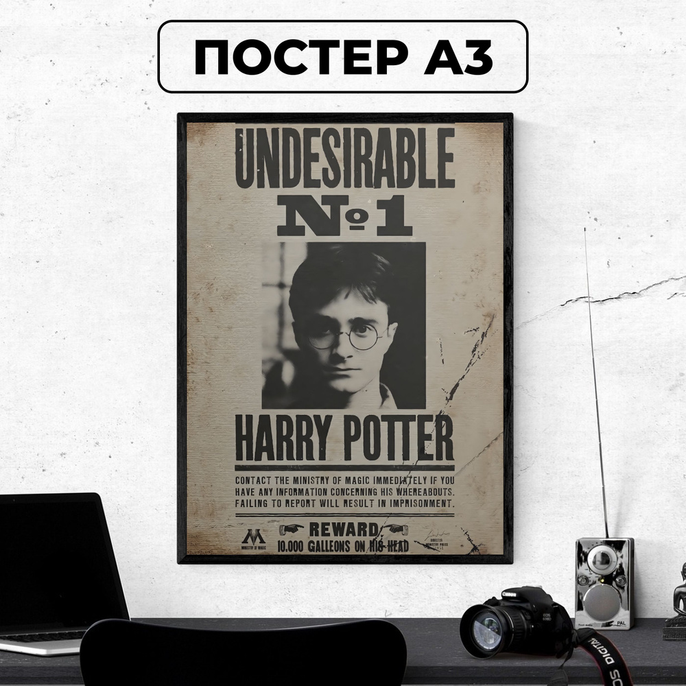 Постер - Гарри потер Harry Poter плакат "награда за поимку" / картина на стену для интерьера 30х42 см #1