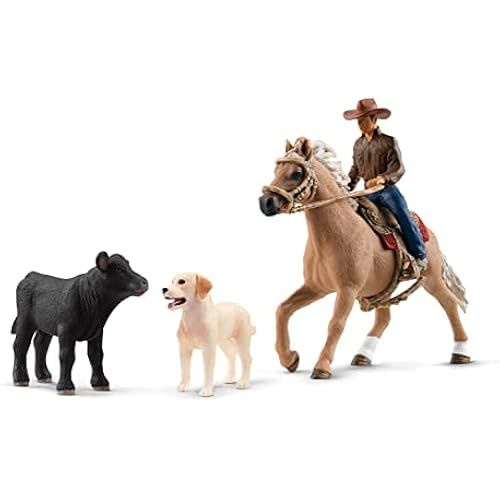 Schleich Farm World 42578 Игровой набор Приключения на ферме и родео , набор из 6 животных: ковбой, лошадь, #1