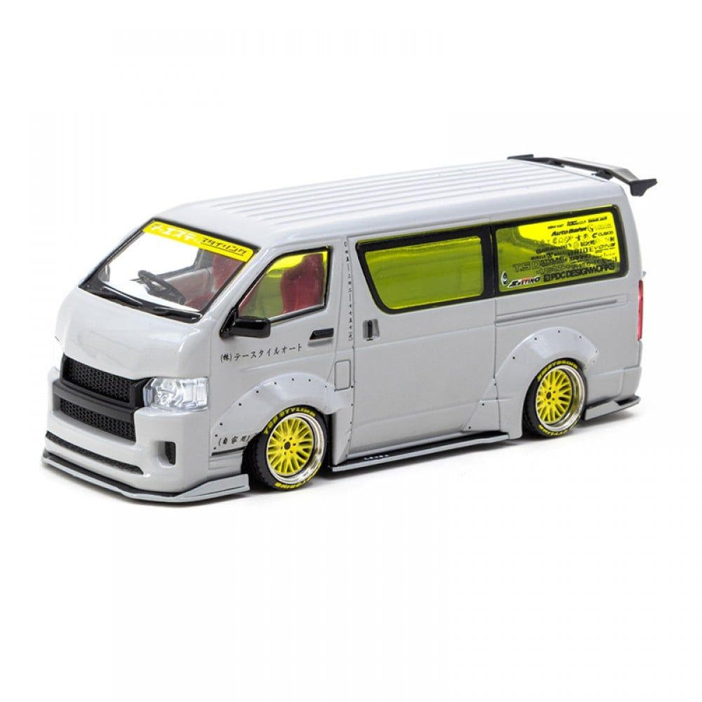 Машинка Tarmac Works 1/43 Toyota Hiace Widebody Grey Diecast Scale Model Car #1