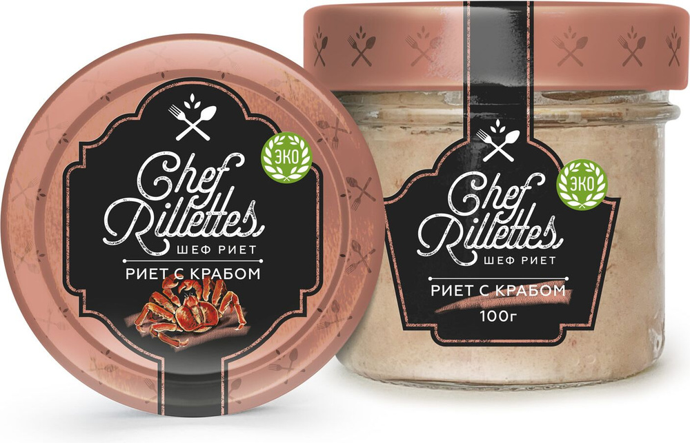 Риет из икры трески с крабом камчатским CHEF RILLETTES, 100 г #1