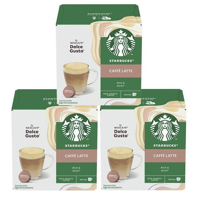 Кофе в капсулах Starbucks Dolce Gusto Caffe Latte, 3 упаковки x 12 шт #1