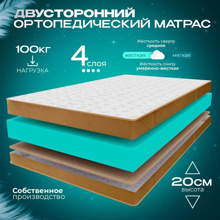 VITAFLEX Матрас Ортопедический беспружинный матрас 135x185 VITAFLEX Anatomic 19V Sk, латексированая кокосовая #1