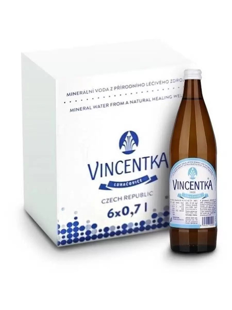 Вода минеральная лечебная Vincentka (Винцентка) 0,75 л х 6 шт. газированная, стекло  #1