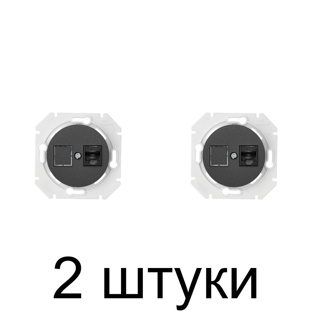 Розетка комп. Bylectrica ПРОВАНС РК18-6311 1мест. графит -2шт #1