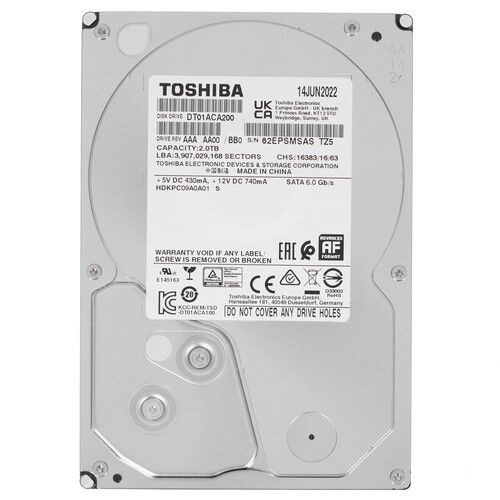 Toshiba 2 ТБ Внутренний жесткий диск 2 ТБ,64 МБ, SATA III, 6 Гбит/с ([DT01ACA200])  #1