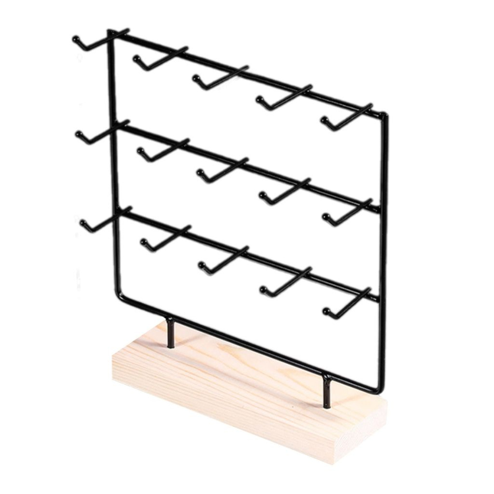 Деревянная подставка-органайзер для сережек на основе дерева для розничной витрины, стеллаж для хранения #1