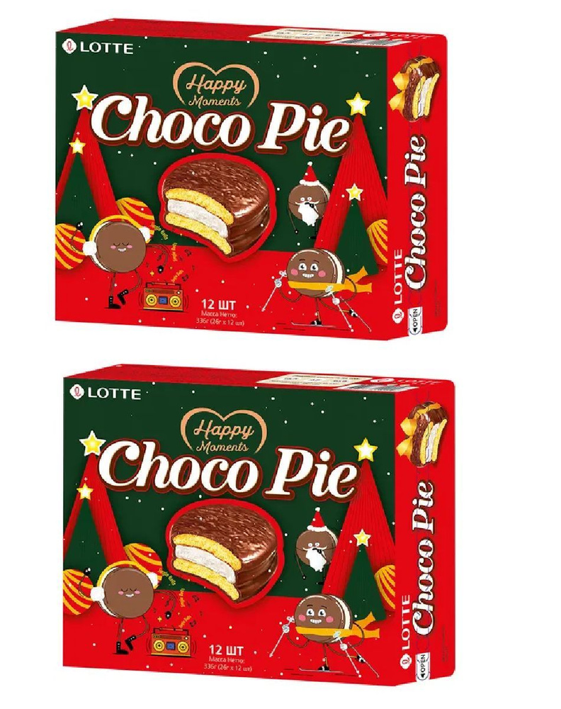 Печенье Lotte Choco Pie бисквитное глазированное, 2 шт по 336 г #1