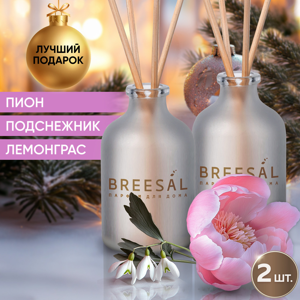 Ароматизатор для дома, Диффузор ароматический с палочками Breesal Aromа Sphere Свежесть чувств, Набор #1