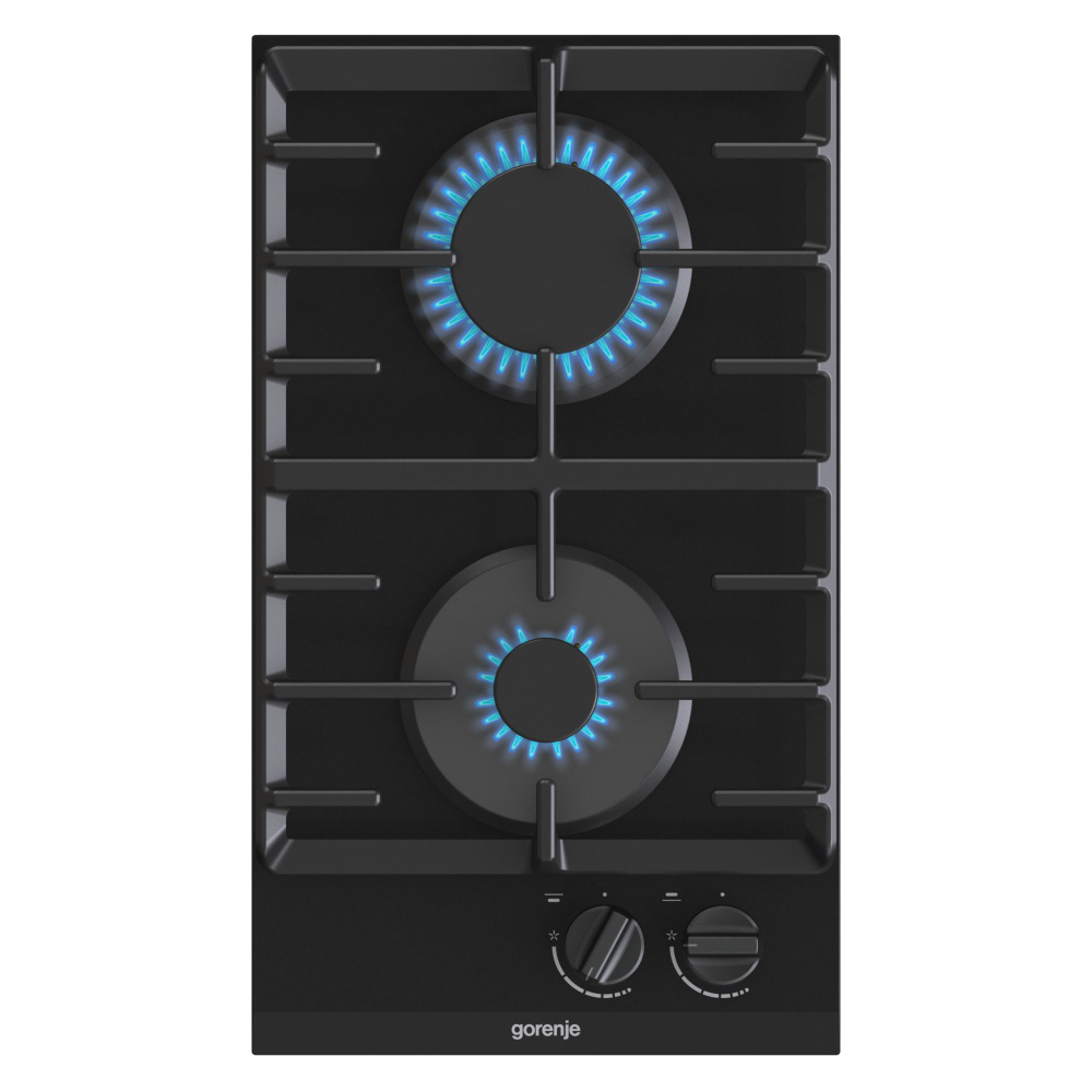Газовая варочная панель Gorenje GC321B на стеклокерамике, 30 см, чугунные решетки, автоподжиг, черная #1