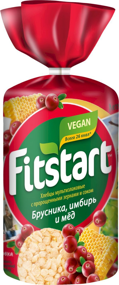 Хлебцы Fitstart мультизлаковые Брусника, Имбирь и Мед, 100 г #1