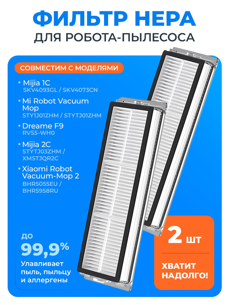 Набор сменных HEPA фильтров для робота пылесоса Xiaomi Mi, Mijia, Robot и Dreame Bot / Универсальный #1