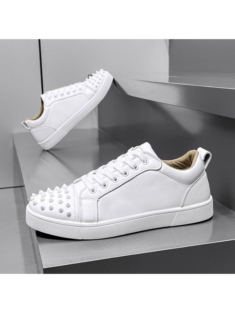 美品❗️CHRISTIAN LOUBOUTIN ローカット スタッズ付き ホワイト Кроссовки Мужской Christian Louboutin Полимерный материал, Резина