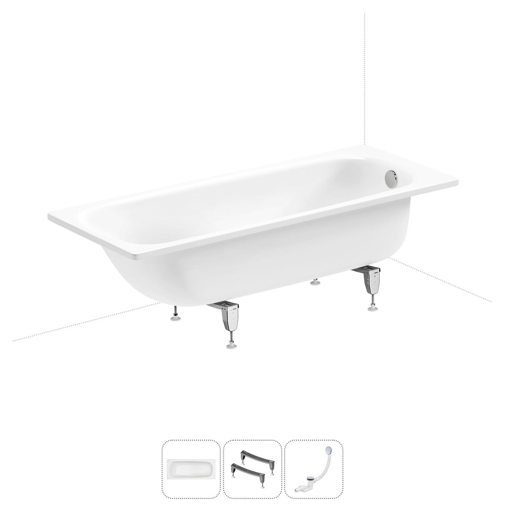 Стальная ванна 170х75 Sanitana BLB Universal 20220733R в наборе 3 в 1: металлическая ванна 170 х 75 см #1