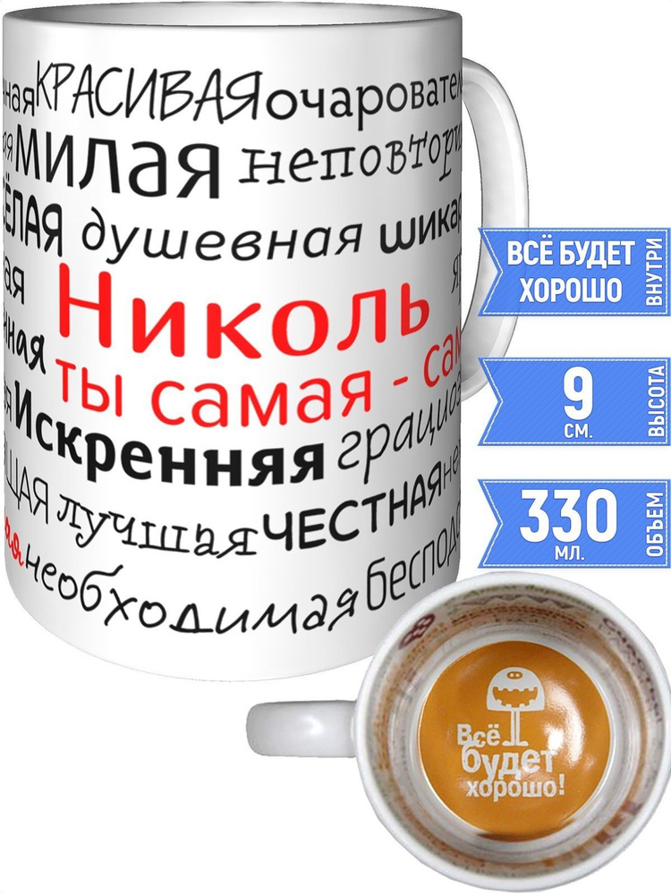 Кружка комплименты Николь - всё будет хорошо внутри #1