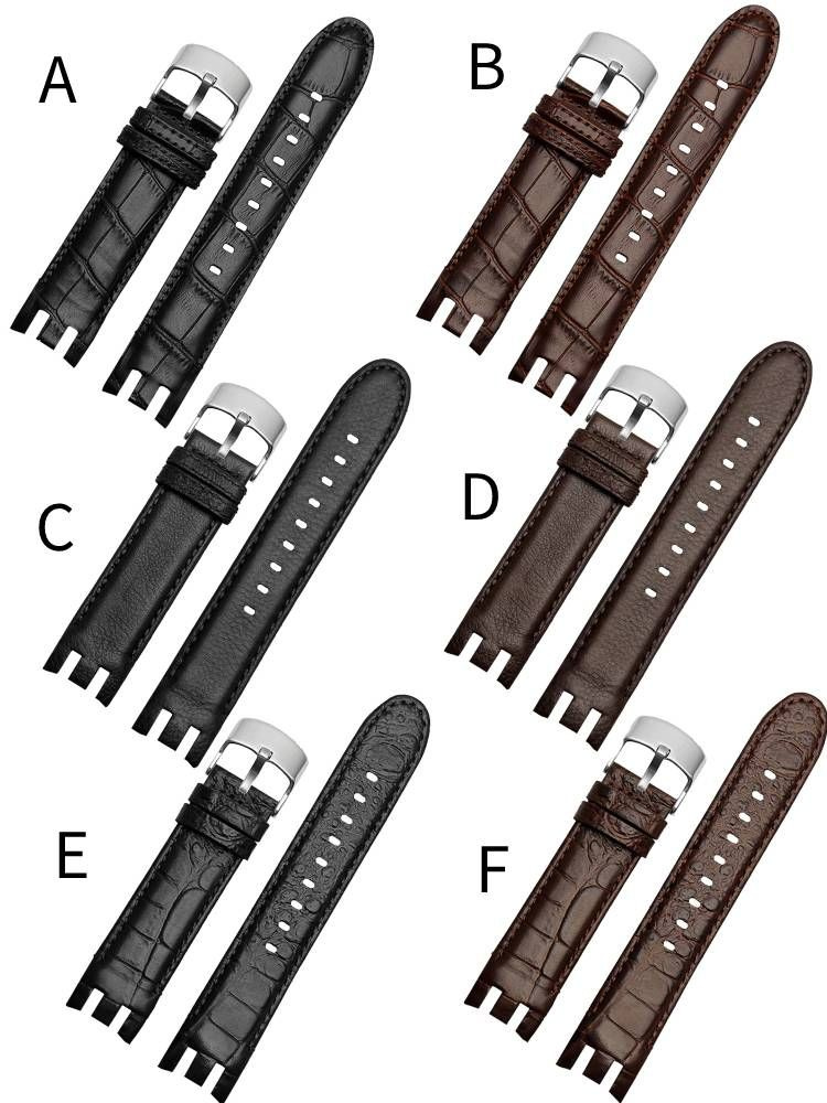 Ремешок для часов Swatch YRS403 из мягкой кожи толщиной 21 ММ, Винтажный ремешок из кожи аллигатора с #1