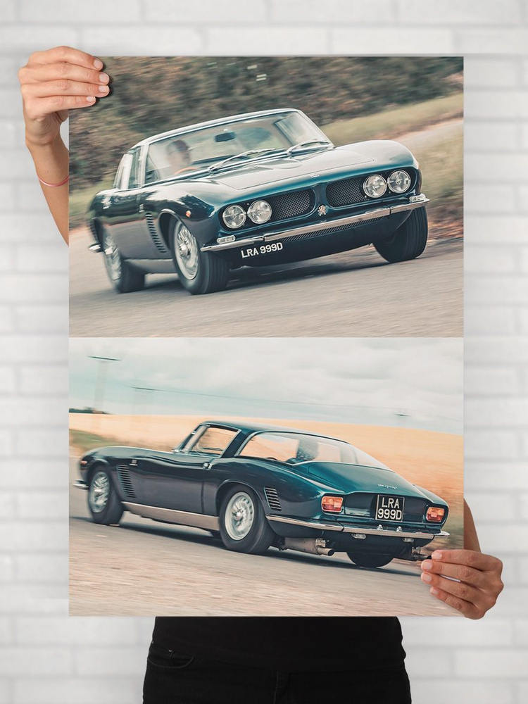 Плакат на стену для интерьера Легенды Авто (Исо Грифо - Iso Grifo) - Постер по машине формата A1 (61x84 #1