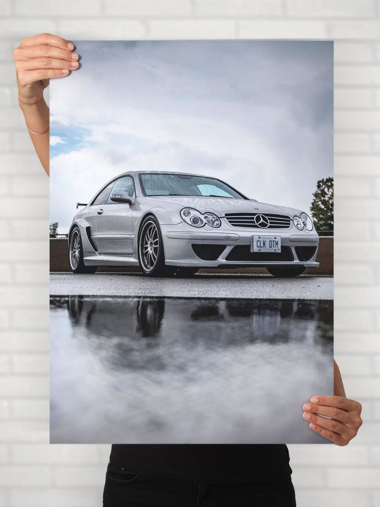 Плакат на стену для интерьера Легенды Авто (Мерседес Бенц CLK DTM AMG - Mercedes Benz CLK DTM AMG) - #1