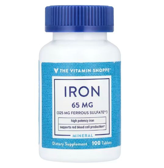 The Vitamin Shoppe, Iron, 65 mg, 100 Tablets(100 таблеток) #1