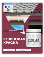 Краска резиновая Malare ProfleX (серия "Яркие тона") жидкая резина для наружных и внутренних работ, быстросохнущая моющаяся, матовая, византия, 0.5 кг